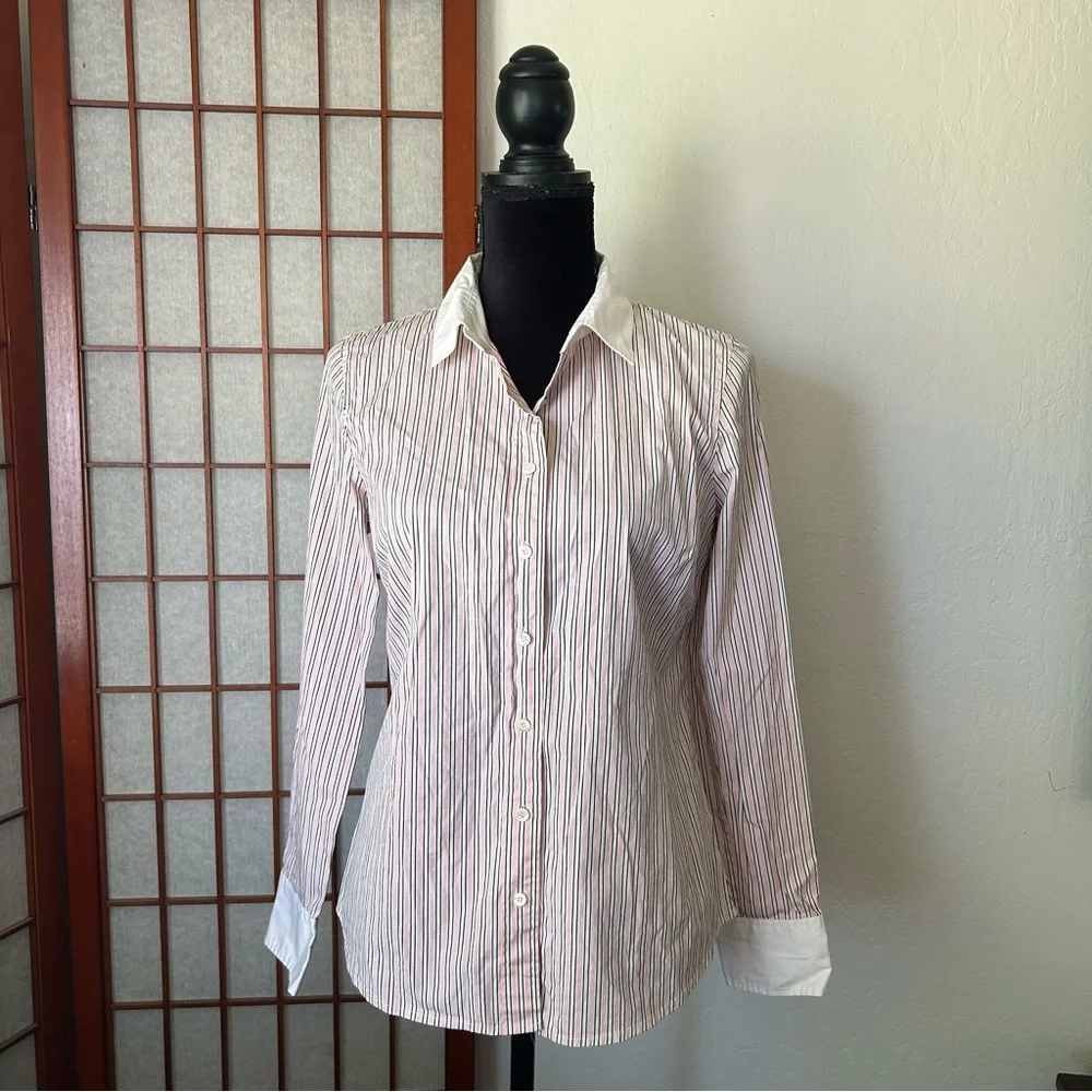 Pink Pinstripe J. Crew Button Up - Picture 6 of 17